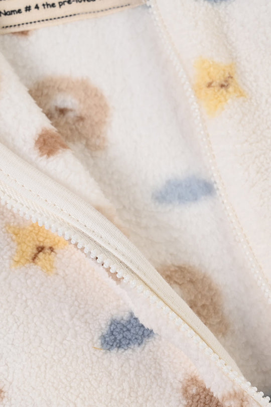 Infant Boys Sherpa Romper Teddy-White
