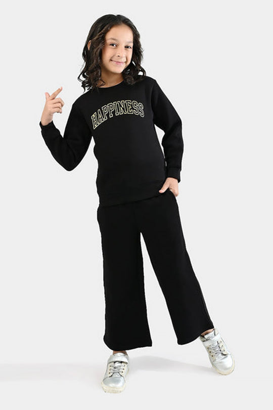 Girls Fleece 2 Piece Suit - Black