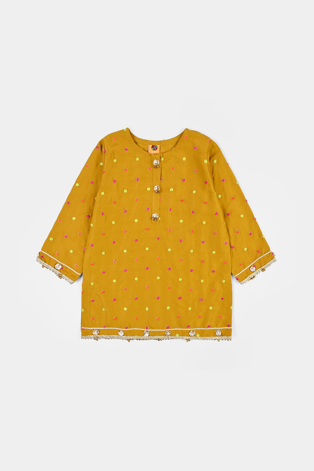 Girls Raw Silk 3Pcs Desi Diva-Lt.Mustard