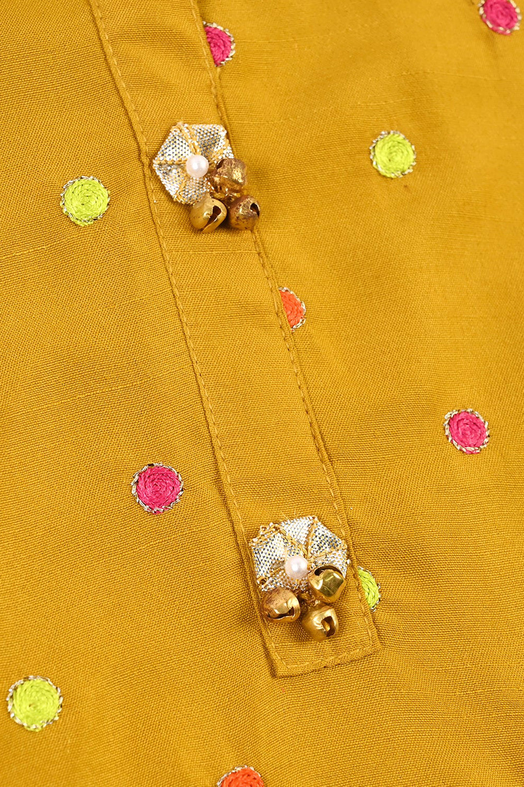 Girls Raw Silk 3Pcs Desi Diva-Lt.Mustard