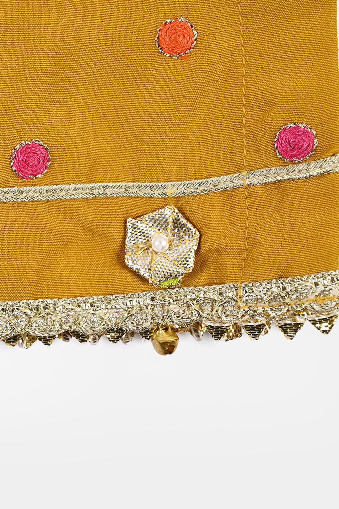 Girls Raw Silk 3Pcs Desi Diva-Lt.Mustard