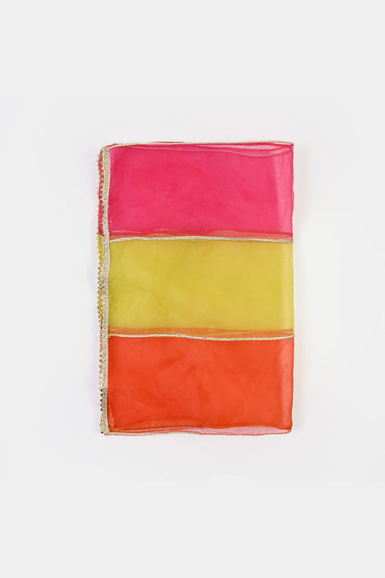 Girls Raw Silk 3Pcs Desi Diva-Lt.Mustard