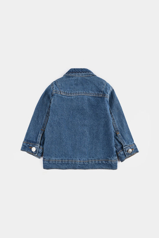 Infant Girls Denim Stretch Woven Jacket Floral Bee-LT.Blue