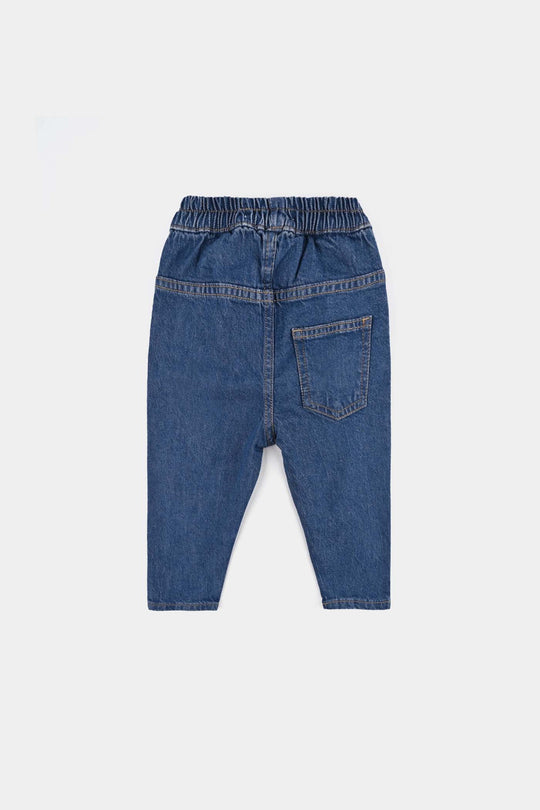Infant Boys Denim Stretch Pant-DARK BLUE