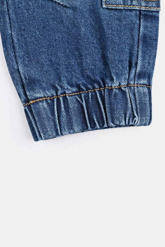 Infant Boys Denim Stretch Pant-Mid Blue
