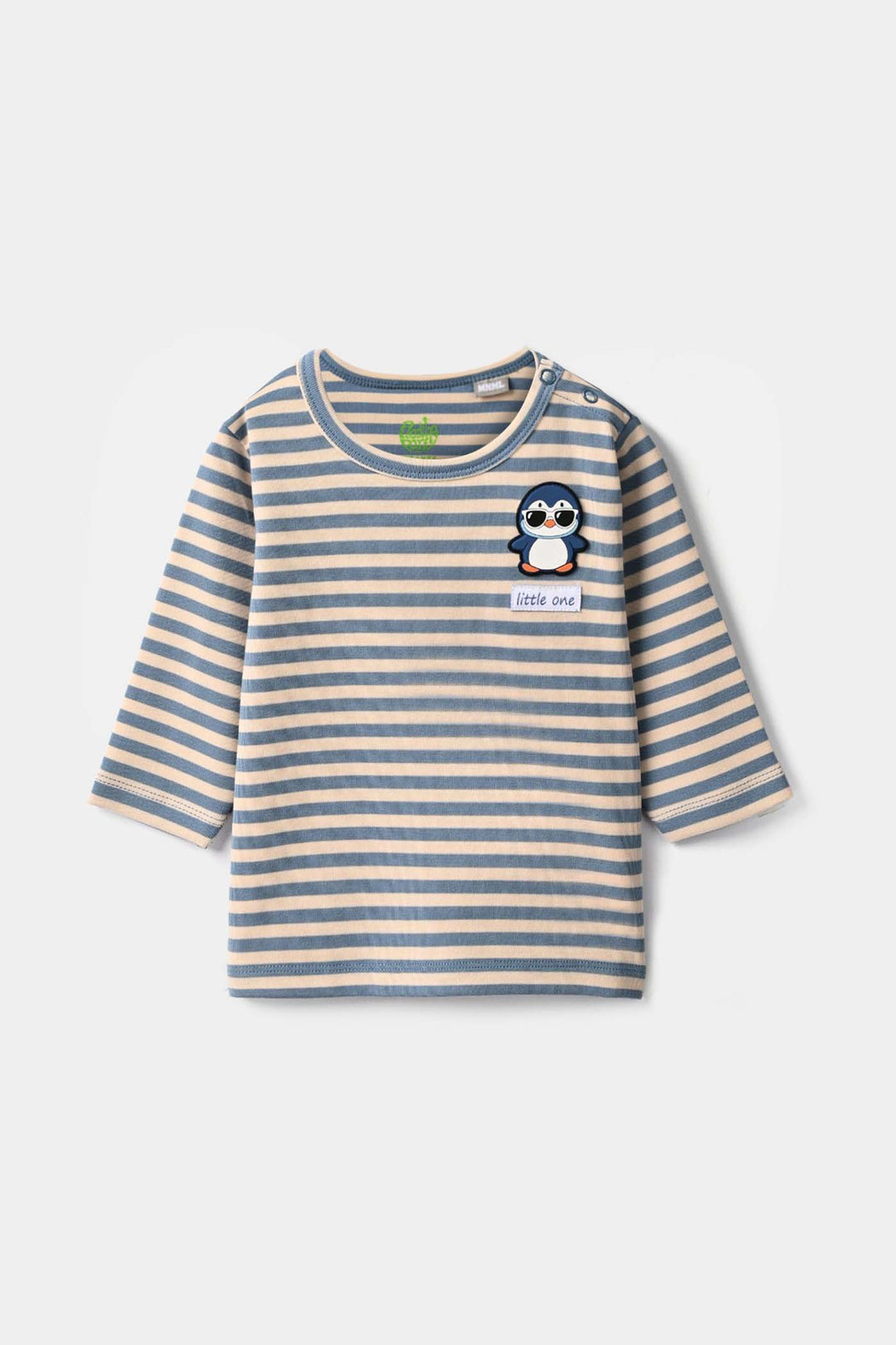 Infant Boys Yarn Dyed T-Shirt Penguin-Blue