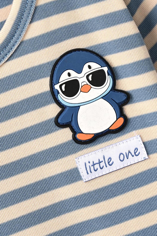 Infant Boys Yarn Dyed T-Shirt Penguin-Blue