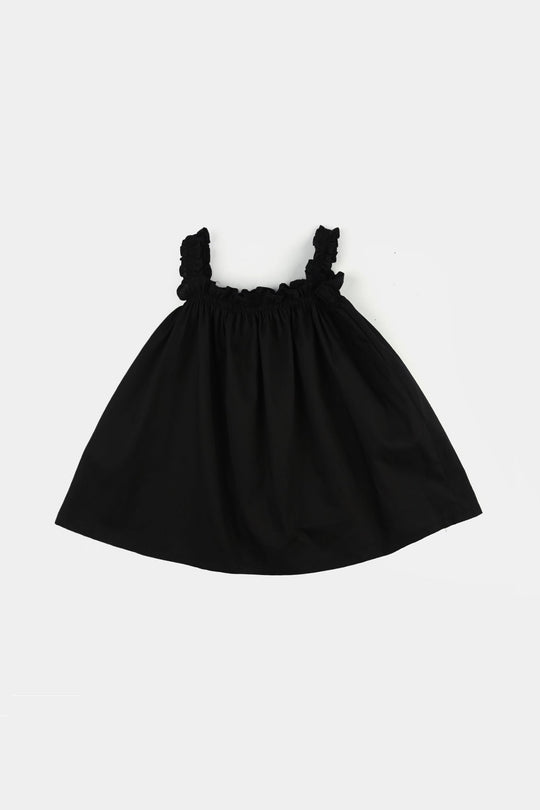 Infant Girls Cotton Embroidered 2-Piece Set (Juuhar) - Black