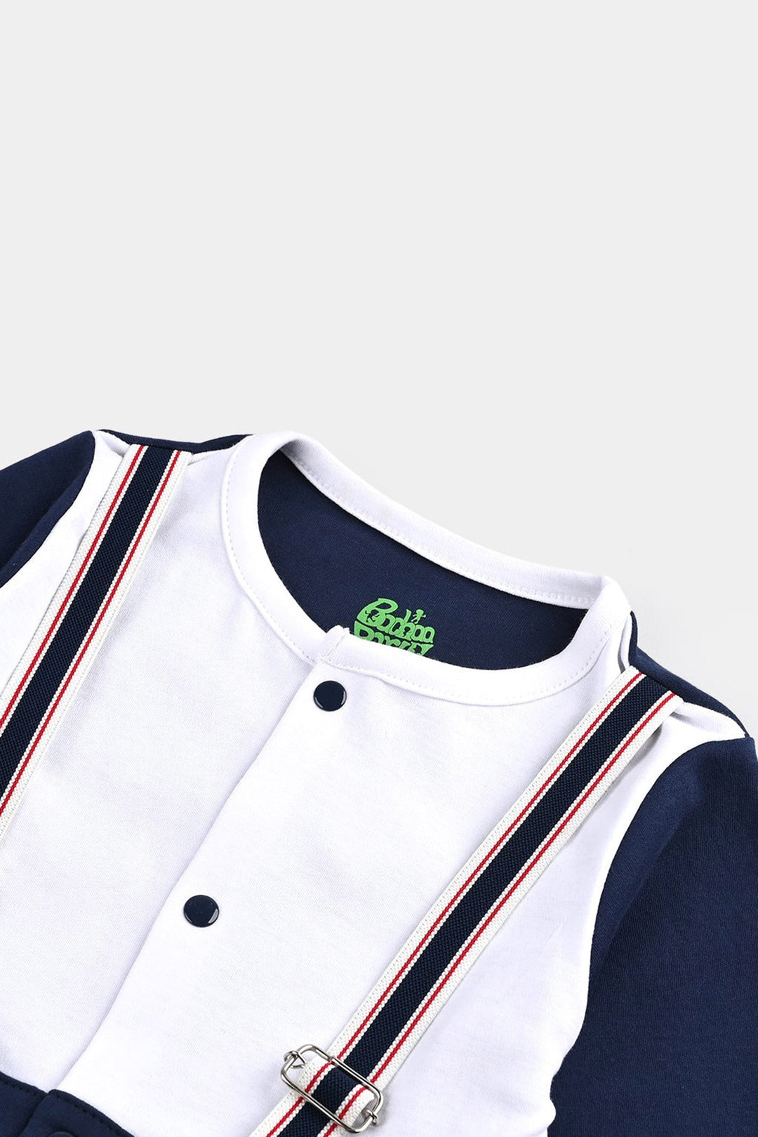 Infant Boys Cotton Interlock Romper NAVY FASHION SUSPENDER-NAVY