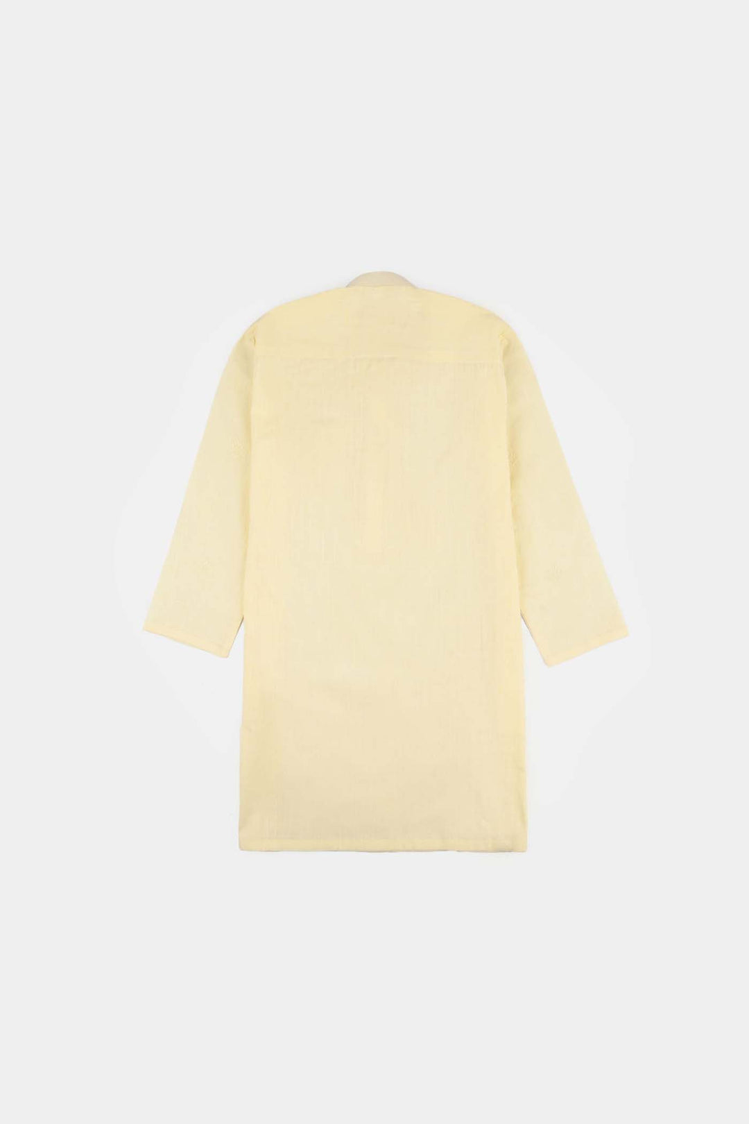 Boys Cotton Slub Kurta Pajama - Lemon/Yellow