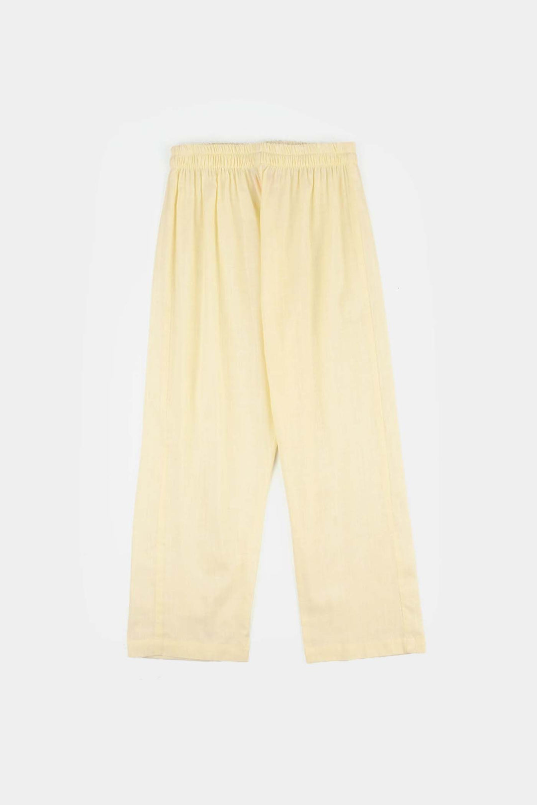 Boys Cotton Slub Kurta Pajama - Lemon/Yellow