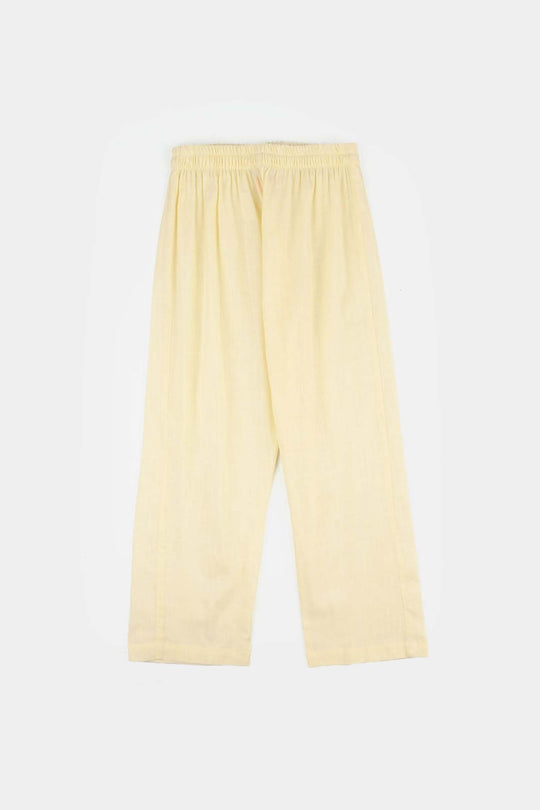 Boys Cotton Slub Kurta Pajama - Lemon/Yellow