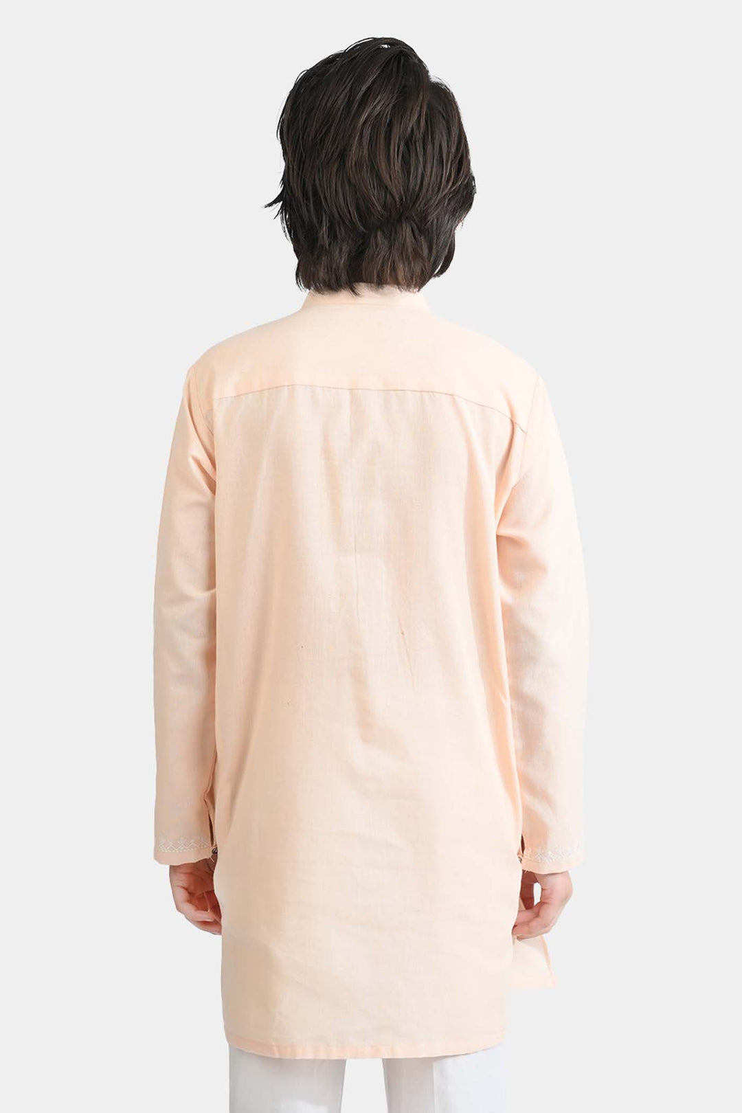 Boys Cotton Kurta Printed (Tribal Motif)-BEIGE