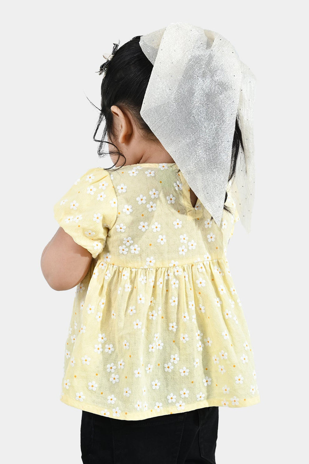 Infant Girls Jacquard Casual Top (Blossom) - Yellow