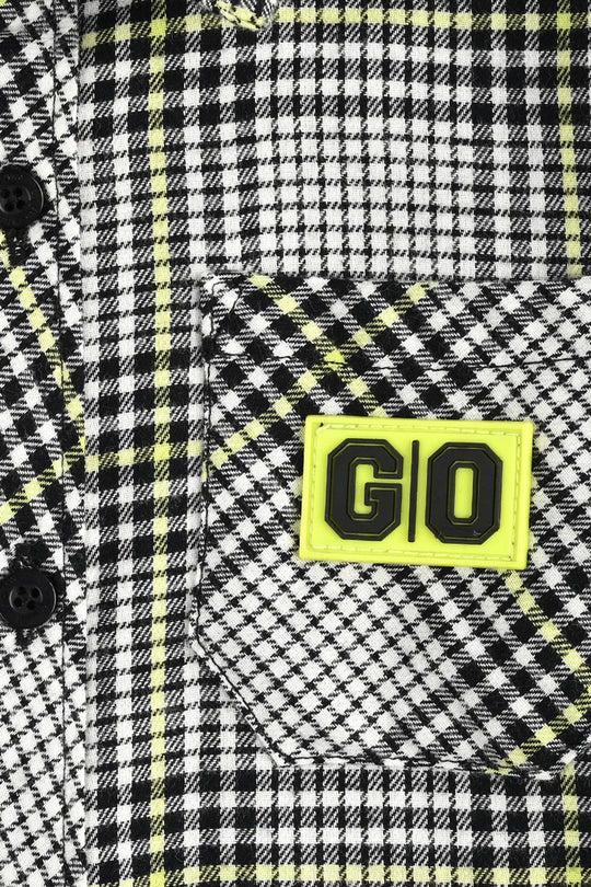 Boys Flannel Shirt F/S (Go Black)-Check