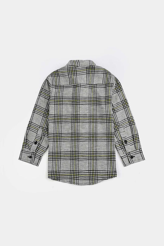 Boys Flannel Shirt F/S (Go Black)-Check