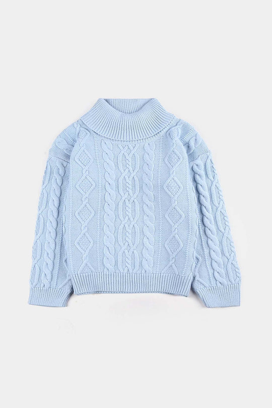Girls VPN-Acrylic Sweater-Cable-L.Blue