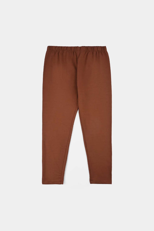 Girls Jersey/Terry Tights Brown