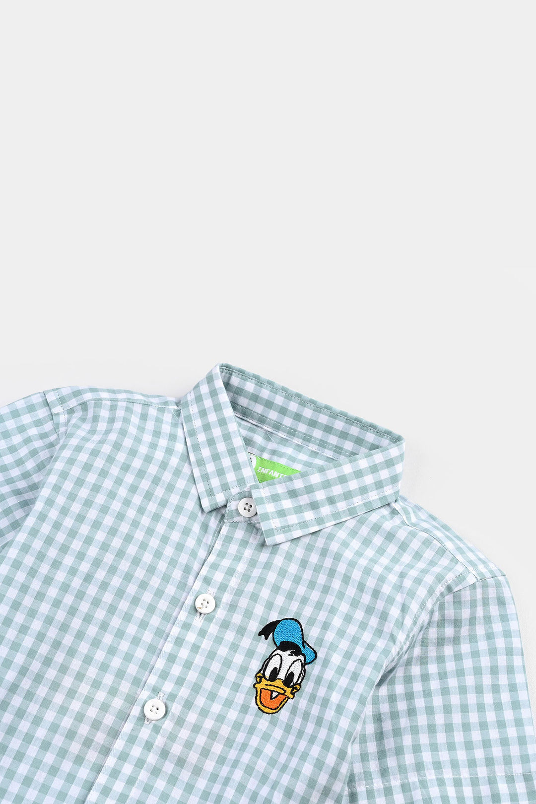 Infant Boys Yarn Dyed Shirt H/S (Donald) - Blue Check