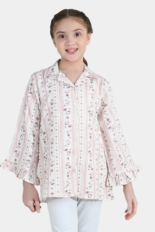 Girls Jacquard Top - Multi