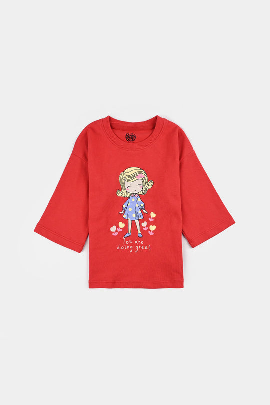 Infant Girls Cotton Jersey T-Shirt F/S Great-Chines.Red