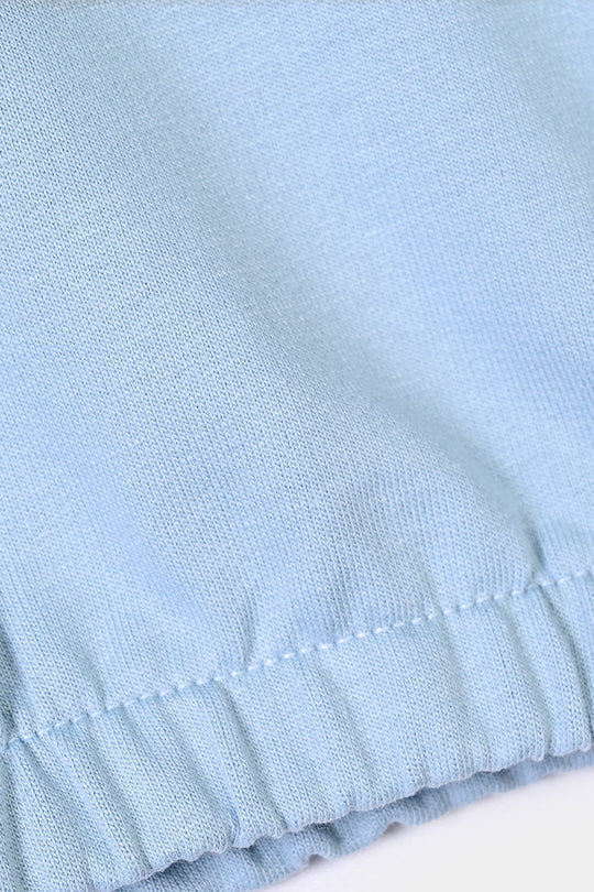 Infant Boys Cotton Terry 2 Piece Suit Sleep Repeat-Blue.Fog
