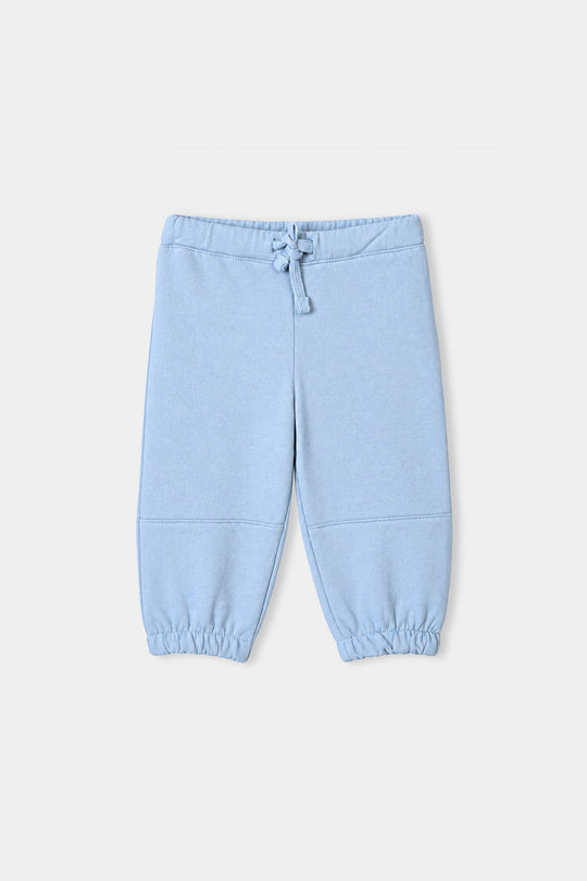 Infant Boys Cotton Terry 2 Piece Suit Sleep Repeat-Blue.Fog