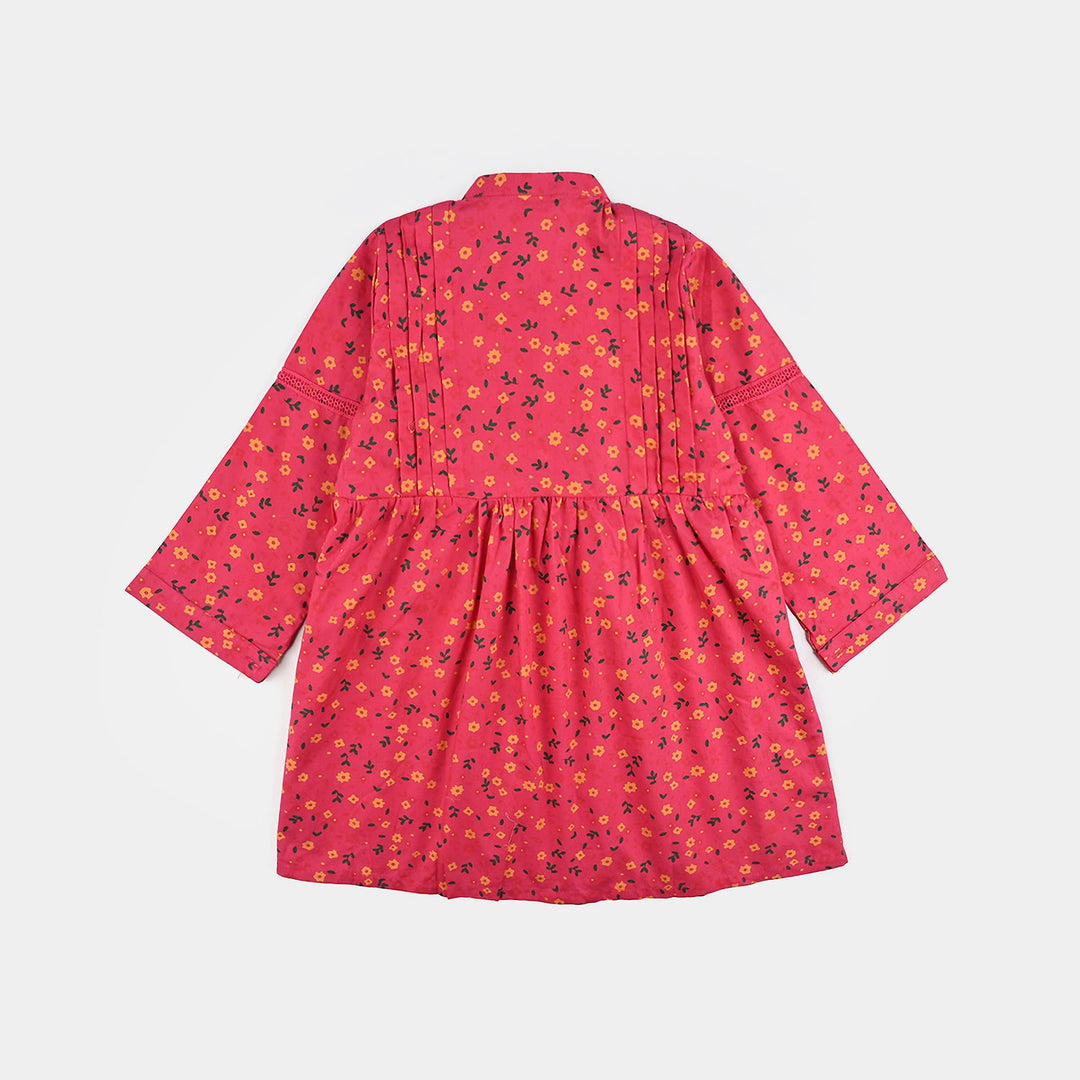 Girls Cotton Poplin Casual Frock Day Lilly-Pink