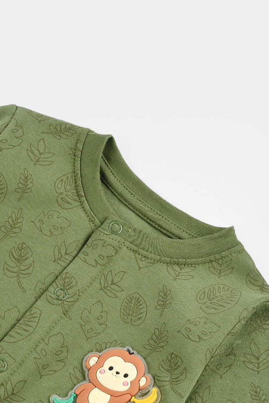 Infant Boys Cotton Interlock Romper ADVENTURE BEGINS