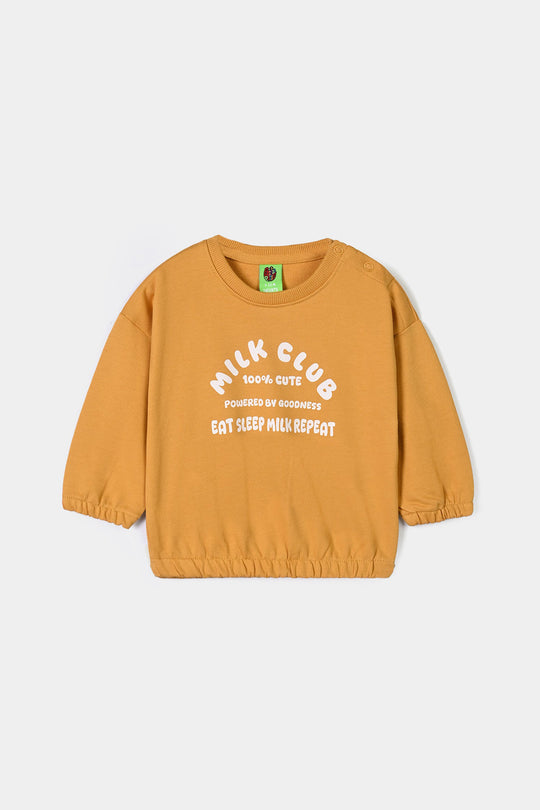 Infant Boys Cotton Terry 2 Piece Suit Milk Club-Yellow