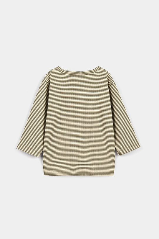Infant Boys Yarn Dyed T-Shirt Big Smile-Green
