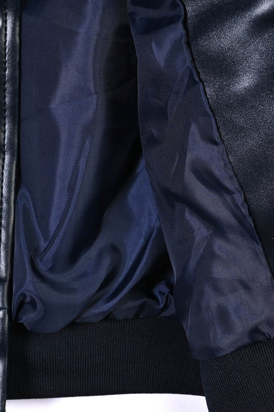 Boys PU Jacket Jetted-BLUE