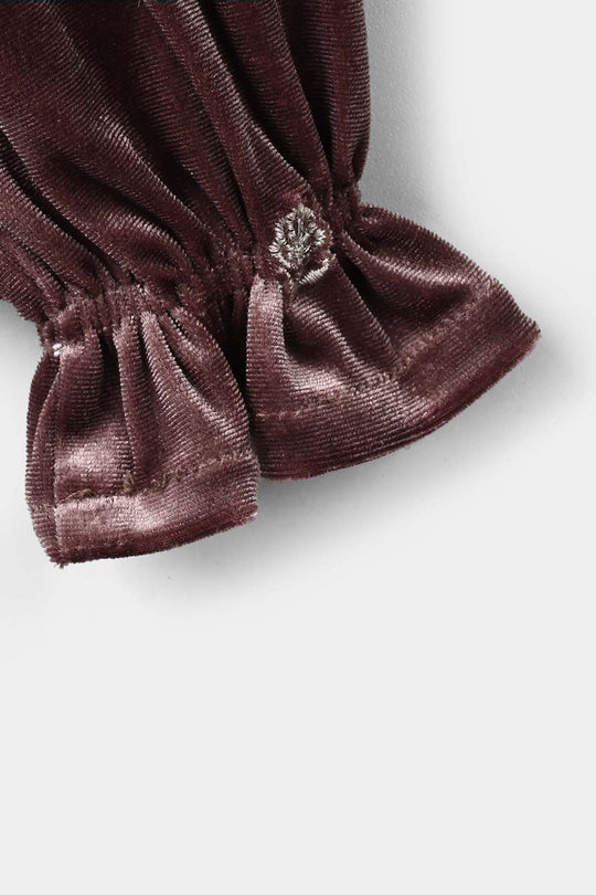 Girls Velvet Emb Top Winter Garden - Purple