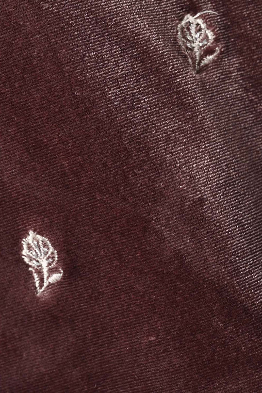 Girls Velvet Emb Top Winter Garden - Purple