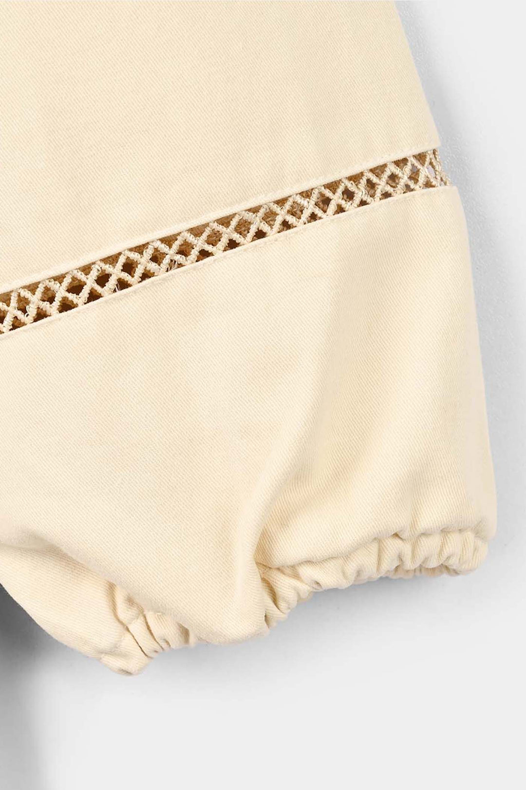 Girls Cotton Twill Co-Ord Set Chunky- Off-White