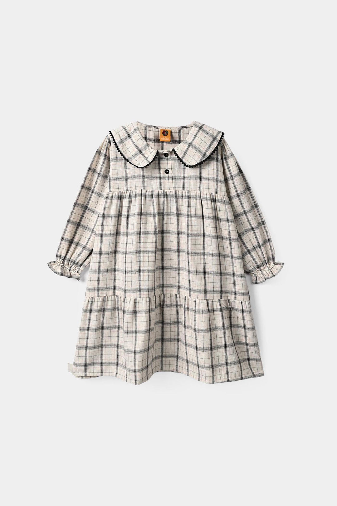 Girls Poly Cotton Casual Frock Vintage- Checkered
