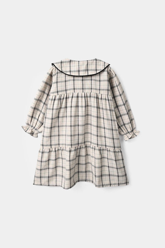 Girls Poly Cotton Casual Frock Vintage- Checkered