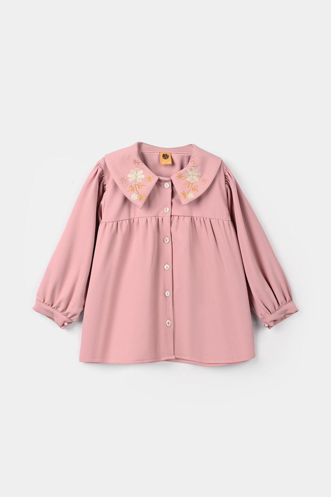 Girls Cotton Twill Emb Co-Ord Set Blush - Light Pink