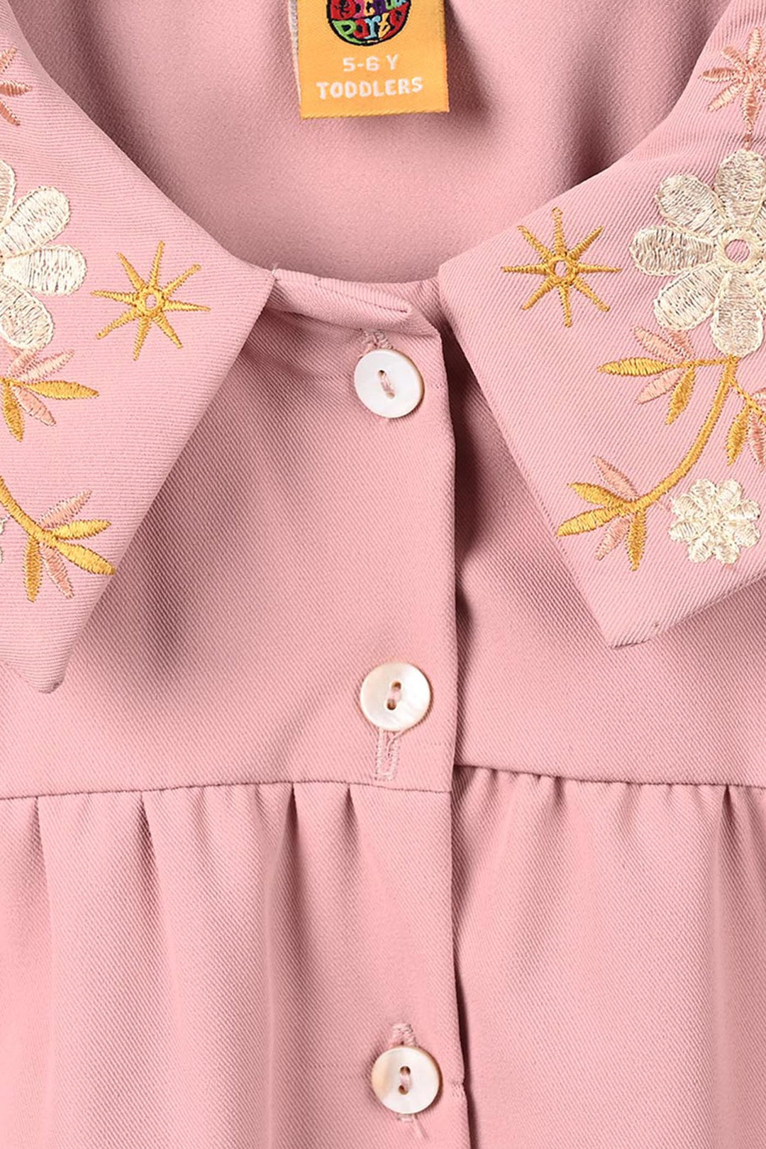 Girls Cotton Twill Emb Co-Ord Set Blush - Light Pink