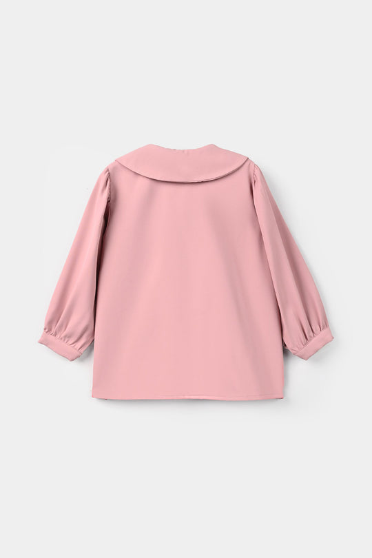 Girls Cotton Twill Emb Co-Ord Set Blush - Light Pink