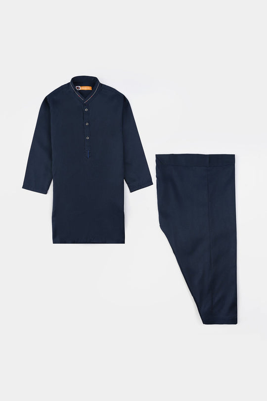 Boys Poly Viscose 2PC Suit (Cut N Sew)-NAVY