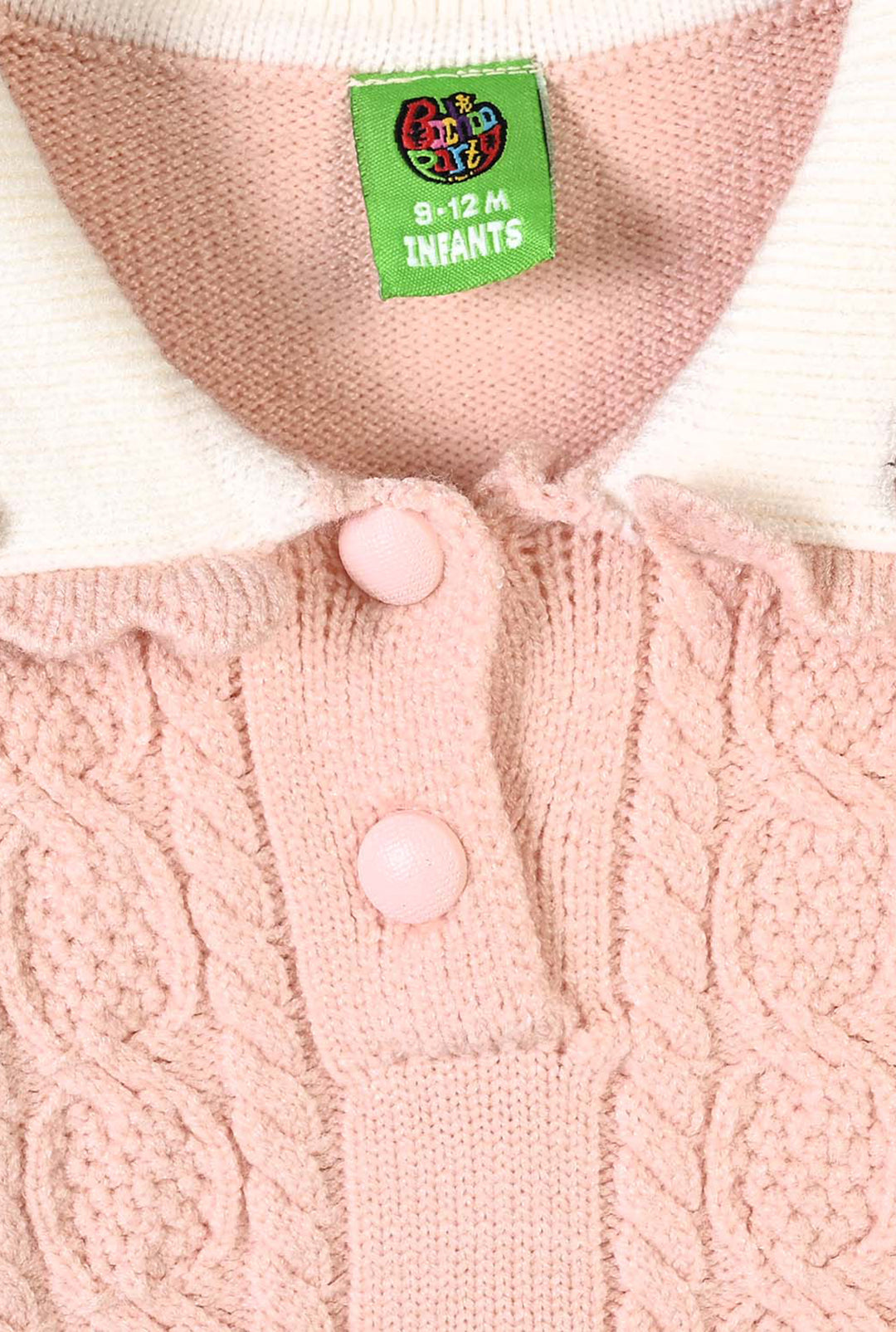 Infant Girls Acrylic Co-ord Set-Scallop Callar-LT.Pink