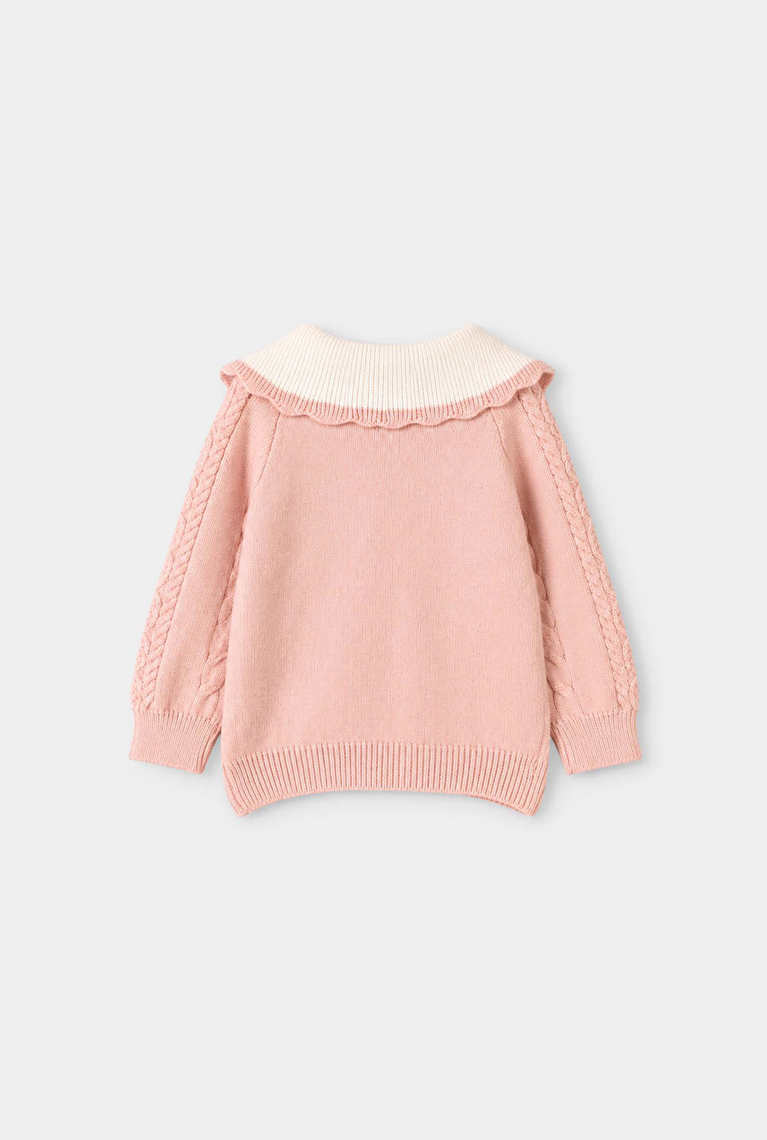 Infant Girls Acrylic Co-ord Set-Scallop Callar-LT.Pink