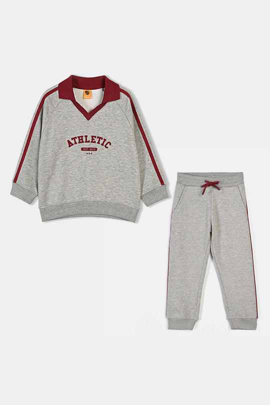 Boys Fleece 2 Piece Suit Athletic-Htr Grey