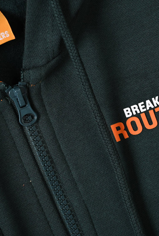Boys Fleece Knitted Jacket The Routine-Green