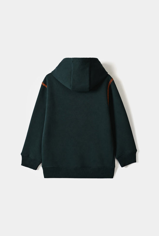 Boys Fleece Knitted Jacket The Routine-Green