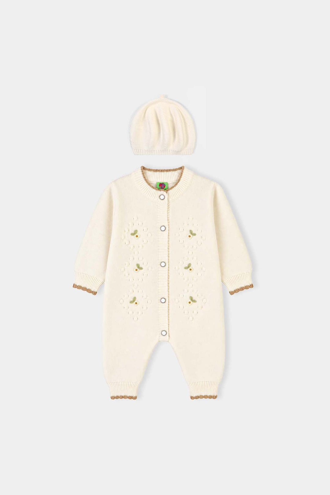 Infant Girls Acrylic Romper-Little Blossom-OFF-White