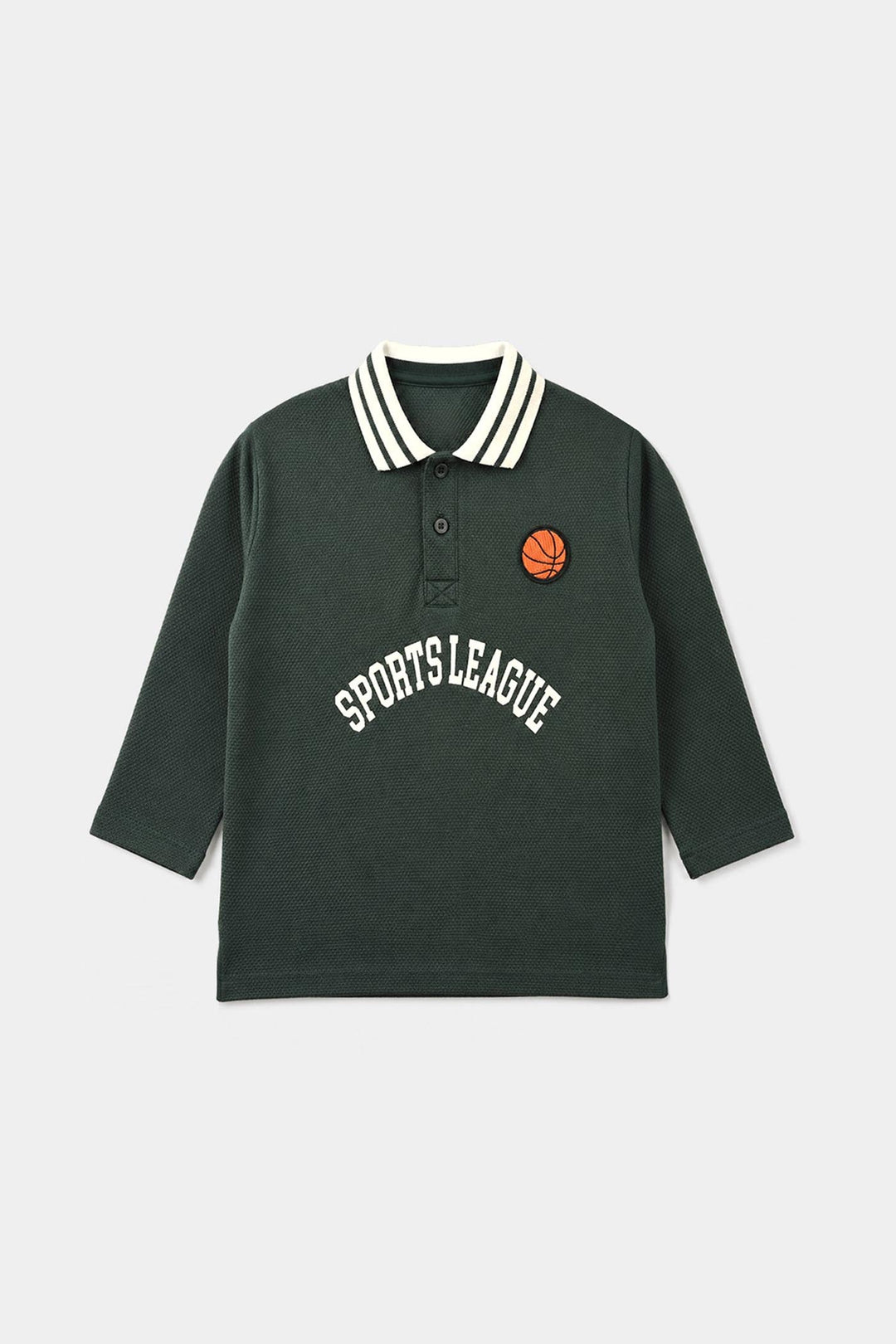 Boys Popcorn Polo Full Sleeves Sports League - Green