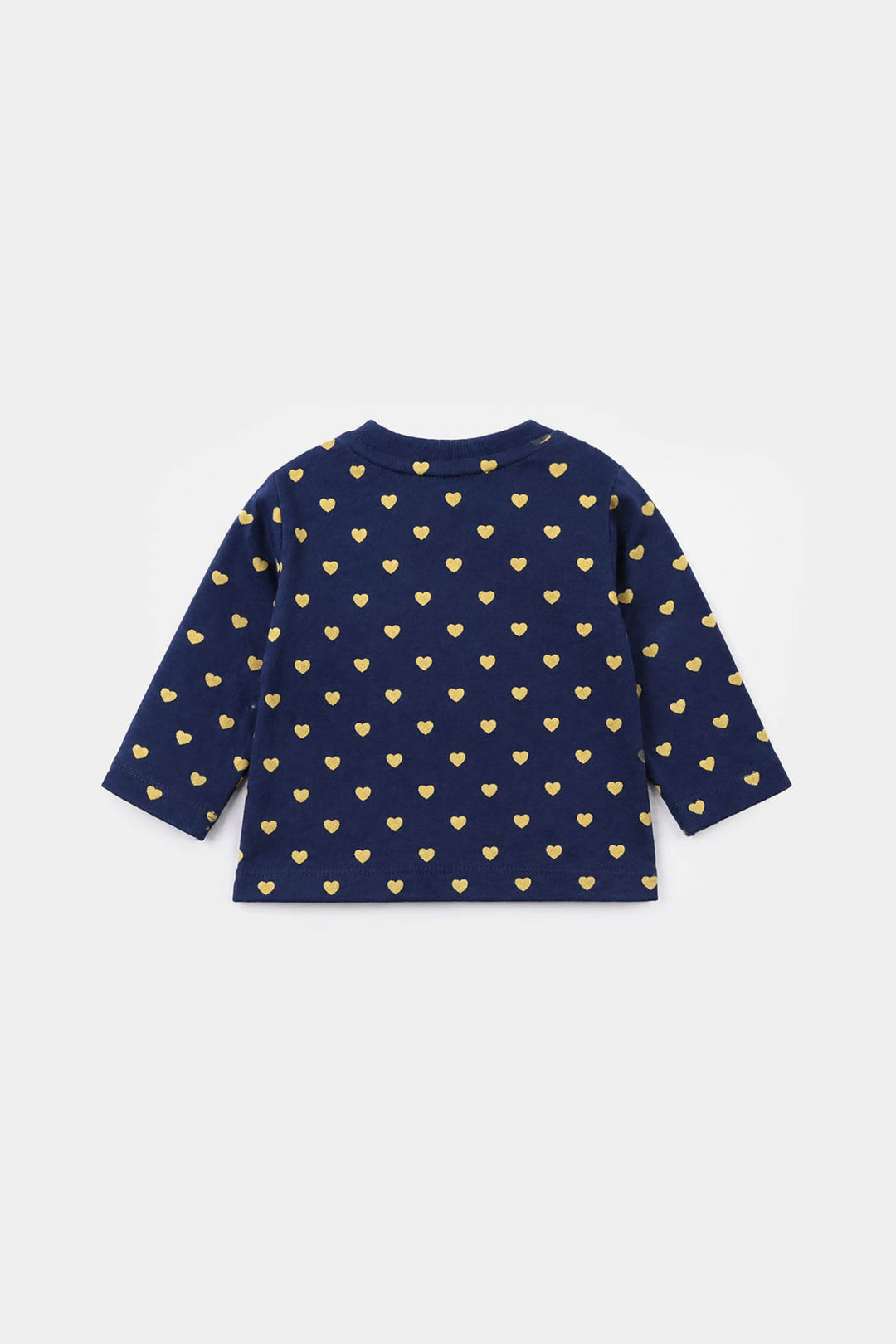 Infant Girls Cotton Jersey T-Shirt Full Sleeves Mini Influencer - Navy