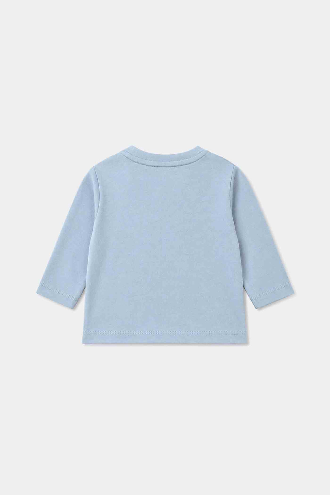 Infant Boys Cotton Jersey T-Shirt Full Sleeves Bear & Friends - Blue & Fog